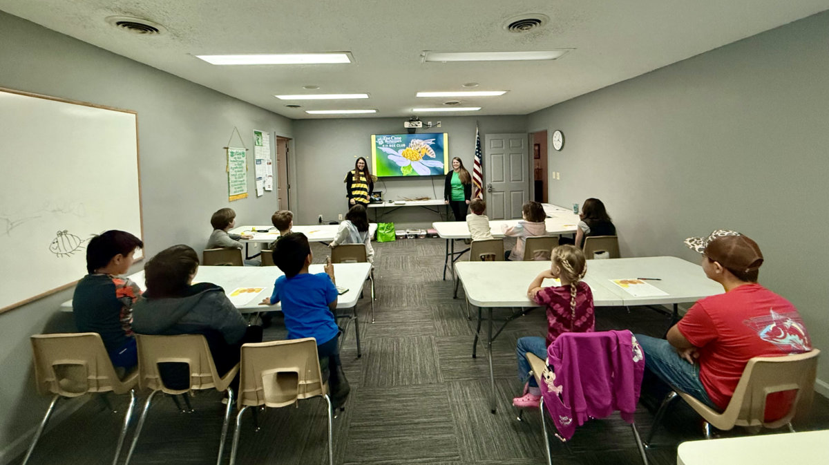 4H members enjoying the inaugural meeting of the Yancey County 4-H Bee Club.